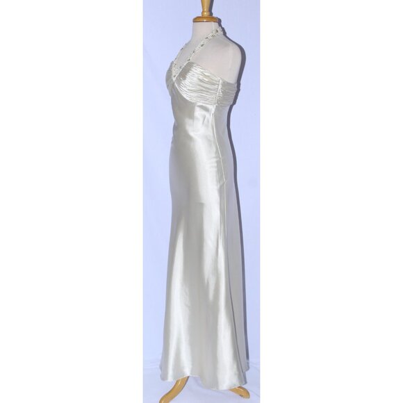 NWOT Poly USA #5578 Satin Formal Evening or Prom Gown-Size S-IVORY - Picture 3 of 5